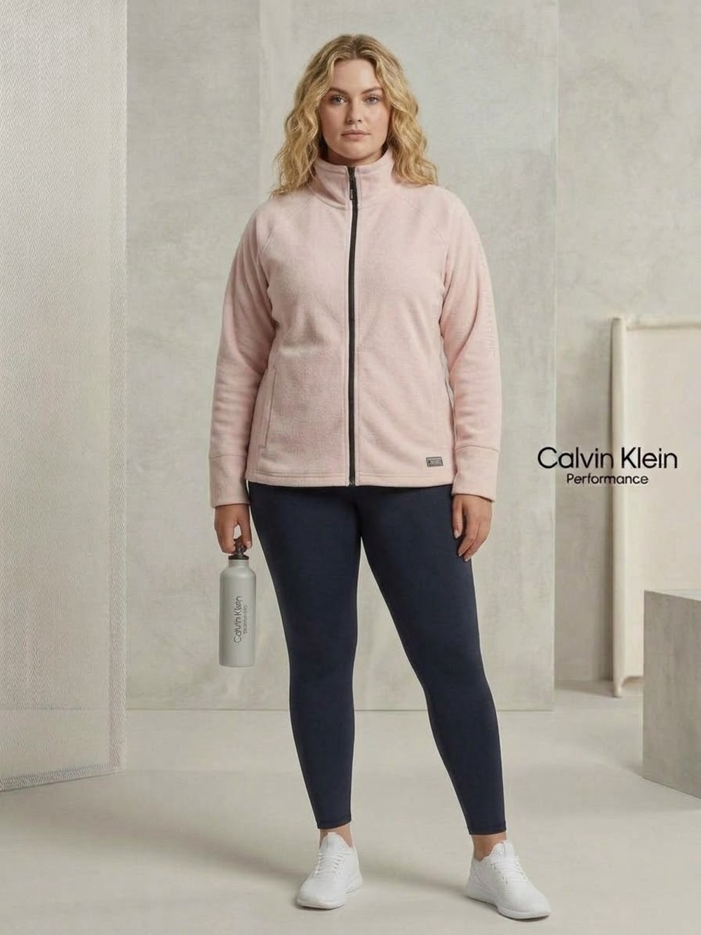 Calvin Klein Performance Plus Size 3X Mauve Pink Fleece Jacket